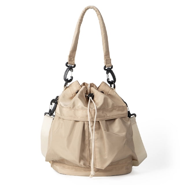 Bolso de hombro para mujer, pequeño bolso de mano con cordón, de nailon, tipo bandolera, informal, tipo hobo