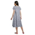 thumbnail image 2 of Moomaya Printed Short Sleeve Nightdress For Ladies Button Placket Nightwear, 2 of 5