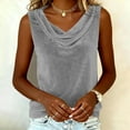 thumbnail image 5 of BUIGTTKLOP Velour Tank Tops for Women Cowl Neck Sleeveless Tops Dressy Casual Vintage Shirts, 5 of 6