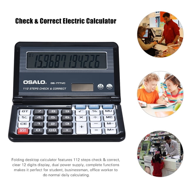 Calculadora electrónica de escritorio plegable 12 dígitos 112 pasos Check &