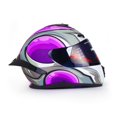 thumbnail image 2 of Casco Para Moto Rasen Cerrado Morado Con Gris Y Blanco Certificado Dot            violeta L, 2 of 16