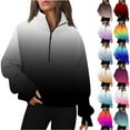 thumbnail image 2 of Gnshining Half Zip Sweatshirts for Women Casual Long Sleeve Lapel Tops Fall Loose Fit Pullovers with Pocket, 2 of 5