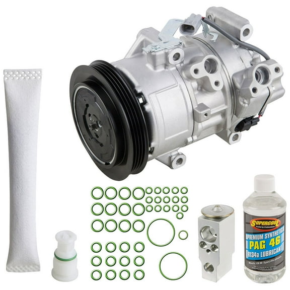 AC Compressor & A/C Kit For Toyota Yaris 2006 2007 2008 2009 2010 2011 2012 - Includes Drier, Expansion, Oil & Seals - BuyAutoParts