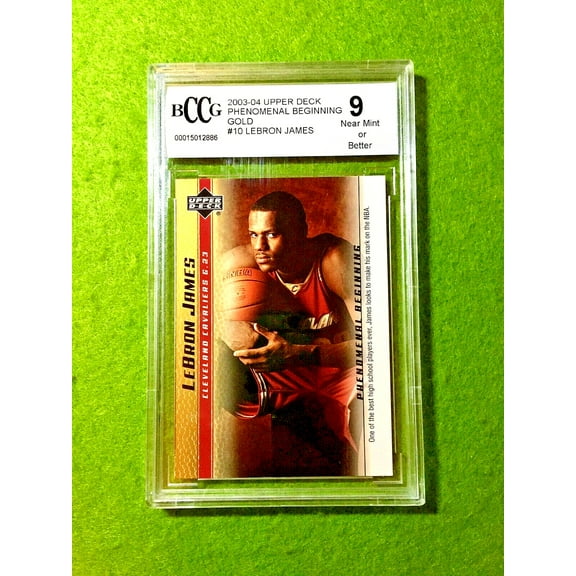 LeBron James GOLD ROOKIE CARD BCCG 9 MINT 2003 Upper Deck LEBRON JAMES Gold RC