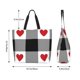 thumbnail image 5 of Easygdp Heart Black Buffalo Plaid Gingham Bolsas Tote para Mujer, Bolsos de Hombro para Viaje, Bolsos de Mano de Gran Capacidad para Compras y Trabajo, 5 of 8