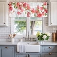 thumbnail image 2 of Spring Flower Valances for Windows Vintage Red Floral Plant Vine Botanical Watercolor Rod Pocket Curtain Valance Window Treatment Short Curtains for Kitchen Living Room, 60"x18", 2 of 9