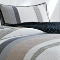 thumbnail image 3 of Nautica  Tideway Neutral Stripe Cotton Reversible Quilt, 3 of 3