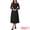 Black, variant on Women's Long Sleeve Formal Crewneck A-Line Maxi Dress 2XL Burgundy