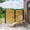 Natural, variant on VEIKOUS Outdoor Fence Privacy Screen, 60"H x 40"W Freestanding Garden Screen W/Metal Stakes for Pool, Trash Enclosure, White