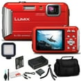 thumbnail image 1 of Panasonic Lumix DMC-TS30 Digital Camera (Red) (DMC-TS30R) - Bundle - With LED Video Light +  Soft Bag + 12 Inch Flexible Tripod +  Cleaning Set, 1 of 5
