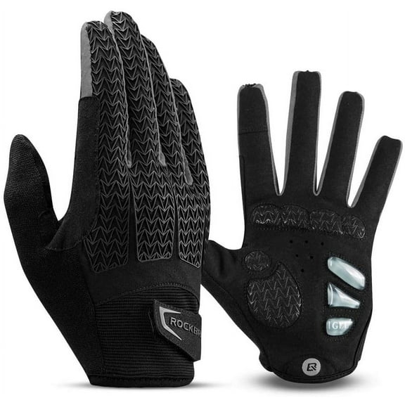 ROCKBROS Cycling Gloves Full Finger Men Women Workout Commuter Bicycle Gloves with Gel Padded Shock Absorbing