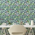 thumbnail image 2 of Ambesonne Tropical Peel & Stick Wallpaper for Home, Hibiscus Monstera Hawaiian, 13"x100", Pale Blue Grey and Dried Rose, 2 of 5