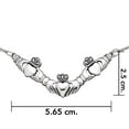 thumbnail image 2 of Celtic Irish Claddagh 925 Sterling Silver Necklace Fine Ancestry Heart Jewelry, 2 of 3