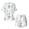 thumbnail image 5 of Qekee Lavender Flowers Women's Pajama Set Short Sleeve Sleepwear Summer Home Wear with Pockets Soft Short Sleeve Shirt - Lavender Flowers, 5 of 9