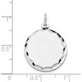 thumbnail image 4 of 14K White Gold Etched .018 Gauge Engraveable Round Disc Charm (27 X 19) Made In United States xwm618/18, 4 of 5