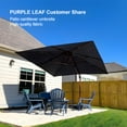 thumbnail image 3 of PURPLE LEAF 9 x 12FT Deluxe Rectangle Wood Grain Patio Umbrella, Large Offset Cantilever Umbrella with 360° Rotation, Navy Blue, 3 of 14