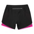 thumbnail image 5 of vigerkar Womens Running Gym Shorts Women Pack of 2, Nylon Compression Workout Shorts Women with Liner (Hot Pink, L), 5 of 6