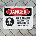 thumbnail image 4 of Eye And Hearing Protection Required OSHA Danger Aluminum Sign 14 Inch x 10 Inch - 5 Pack, 4 of 8