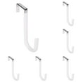 thumbnail image 2 of 6Pcs Door Hook White, Over the Door Hooks Hangers Hooks with Rubber Scratches Organizer for Living Room Bathroom Bedroom Kitchen Hanging Clothes Towels Hats Coats Bags White, Door Hook*1*6, 2 of 4