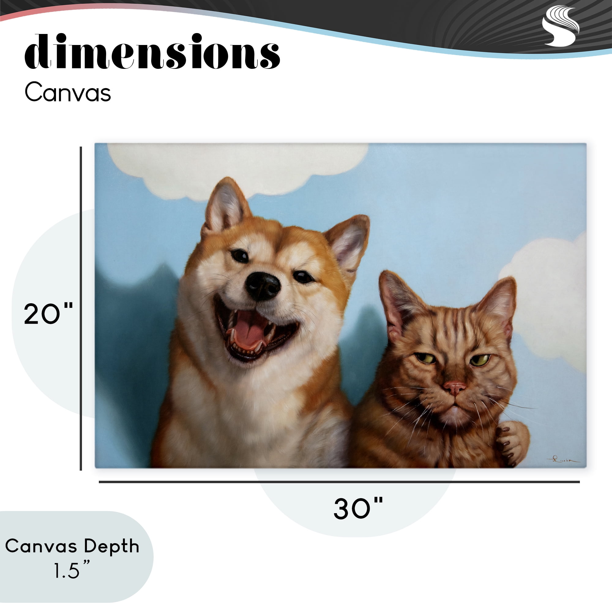 Stupell Industries Adopted Brother Dog & Cat Canvas Wall Art, design by Lucia Heffernan