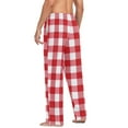 thumbnail image 6 of Cotton Mens PJ Pajama Pants Bottoms Waistband Sleepwear with Pockets Red and White Checkered, 6 of 7