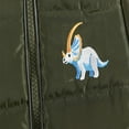thumbnail image 6 of FAIOROI Infant Dinosaur Padded Jacket 2T Green - Hooded Winter Coat with Horns, Warm Zip-Up Outerwear for Toddlers, 6 of 9