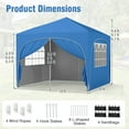 thumbnail image 3 of Costway 10 X 10 FT Pop up Canopy Tent Outdoor Easy Setup Sunshade with Wheeled Bag Blue, 3 of 10