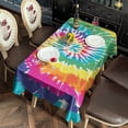 thumbnail image 2 of Colorful Tie Dye Pattern Rectangle Tablecloth 60"x102",Waterproof Polyester Rectangle Table Cloth, Wipeable Spillproof Polyester Tablecloth for Dining, Camping, Indoor and Outdoor, 2 of 6