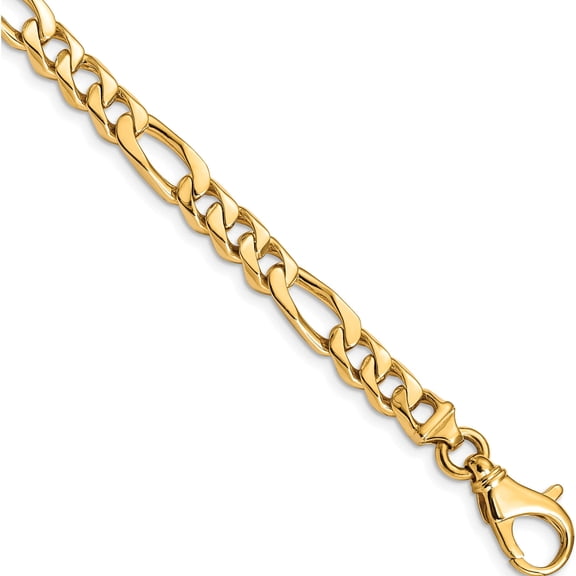 14K Yellow Gold 6.5mm Hand-Polished Fancy Link Bracelet (8 X 6.5) Made In Peru lk461-8