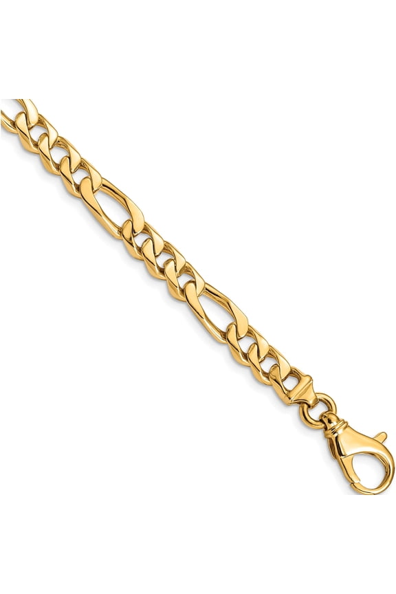 14K Yellow Gold 6.5mm Hand-Polished Fancy Link Bracelet (8 X 6.5) Made In Peru lk461-8