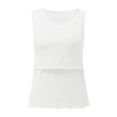 thumbnail image 5 of Breastfeeding Tank Top - Pregnancy Nursing Camisole, Modal Layering Base for Moms | Yubnlvae | Breastfeeding Vest Pregnant Women's Suspender Pregnancy Specific (White | 3XL), 5 of 8