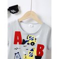 thumbnail image 5 of 3T Toddler Baby Boys Clothes Baby Boys T-shirts 3-4T Boys Short Sleeve Letter Print Round Neckline Summer T-shirts Gray, 5 of 7