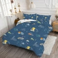 thumbnail image 5 of Blue and White Dinosaur Comforter Set Full Size Cartoon Jurassic Animal Truck Construction Bedding Set for Boys Girls Kids Teens 3 Pieces, 5 of 6