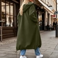 thumbnail image 6 of KyCheLot Womens Sweatshirt Zip up Long Sleeve Solid Color Hoodies Loose Trendy Maxi Length Coats with Pockets, 6 of 8