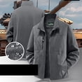thumbnail image 4 of SGFCWSX Men's Lightweight Jacket Regular Fit Stand Collar Full Zip Water Resistant Workwear Jackets with Multi Pockets Gray Size M, 4 of 9
