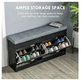 thumbnail image 4 of KWUXIN Modern Shoe Storage Bench, Black Entryway Bench with Cushion & 2 Drawers, Holds 8 Pairs, 4 of 9