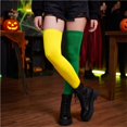 thumbnail image 3 of Halloween Thigh High Socks for Women Over Knee Socks Long Color Block Stockings (L), 3 of 7
