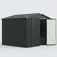 thumbnail image 2 of Patiowell 8x8FT Metal Outdoor Storage Shed, Black Heavy-Duty Garden Tool Shed for Tools, Lawn & Pet Supplies, 2 of 7