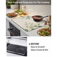 thumbnail image 4 of Stove Top Covers for Electric Stove 24x21 Inches, Spring Green Leaves Heat Insulation Fireproof Glass Cooktop Protector, Branch Vintage Country Botanical Countertop Stovetop Cover for Kitchen, 4 of 8