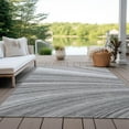thumbnail image 6 of Addison Rugs Chantille Indoor/Outdoor Transitional Waves Gray Washable Rectangle Rug, 3' x 5', 6 of 6