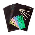 thumbnail image 2 of Scratch Paper Art Set Rainbow Scratch Paper 50 PCS for Kids Black Scratch it Off Art Crafts Kits Notes Boards wi, 2 of 7