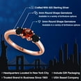 thumbnail image 2 of Gem Stone King 18K Rose Gold Plated Silver Red Garnet and Black Onyx Engagement Ring for Women | 0.99 Cttw | Round 5MM | Gemstone January Birthstone | Size 8, 2 of 6