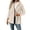 Beige, variant on Womens Mid-Length Zip Up Hooded Coat Cable Twist Pocket Warm Casual Winter Jacket