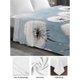 thumbnail image 6 of White Dandelion California King Size Flat Sheet, Wrinkleproof & Fadeproof Cooling Flat Bed Sheet Only, Blue Oil Painting Retro Modern Art Breathable Soft Bedding Top Sheets 108 x 98 Inches, 6 of 8