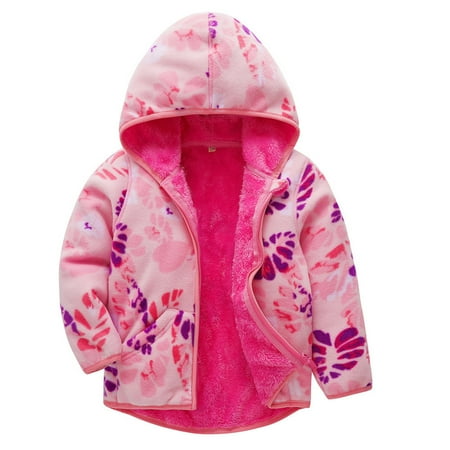 

Winter Savings Clearance! Dezsed Girls Winter Jacket Fashion Printed Plus Fleece Hooded Jacket Warm Child Girl Coat 3-11Years Kids Teenage Cotton Children Outerwear With Zipper