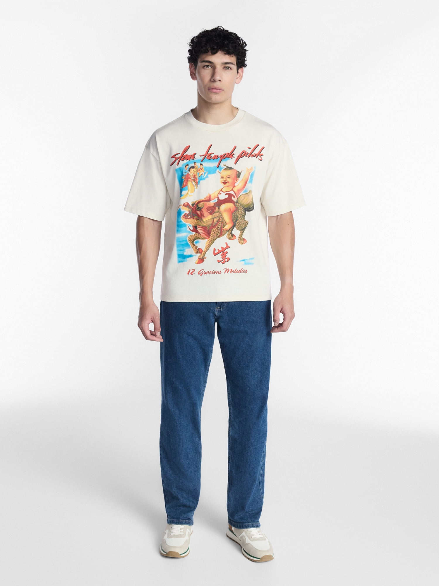 Stone Temple Pilots Mineral Washed Boxy Fit Graphic Tee Shirt, Sizes XS-4XLT