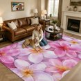 thumbnail image 2 of Area Rugs 5'x7', Pink Flowers Carpet Runner Indoor Outdoor Rugs Home Decor Aesthetic, Spring Botanical Blooms Floral Petal Non Slip Mats Washable Accent Rug for Living Room Bedroom, 2 of 8