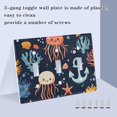 thumbnail image 3 of Yayeee Toggle Light Switch Wall Plate 2-Gang 4.56"x4.48" Decorative Outlet Cover, Red Jellyfish, 3 of 7