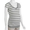 Planet Motherhood Maternity Stripe Vneck With Side Ruching and Banded Bottom
