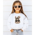 thumbnail image 3 of Ink Printed NOT a Chenille Patch Camo Bow Easter Bunny Pullover for Girls White Sweatshirt Youth Small, 3 of 8